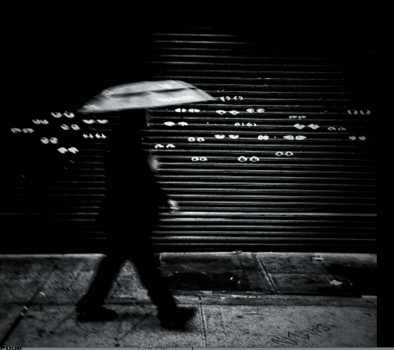 Umbrella walker in light patterns — LIGHTwork by KzA